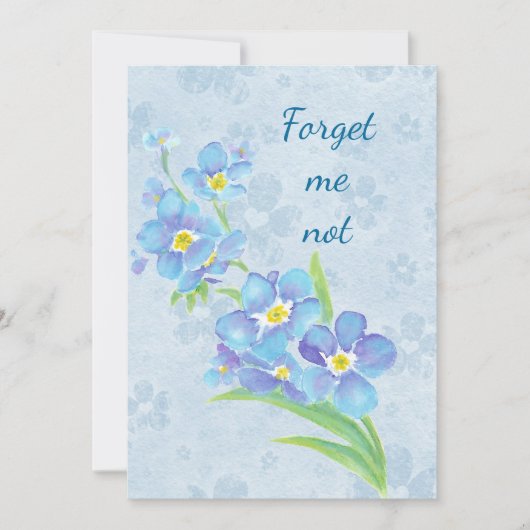 忘れ私はカスタム水の色の庭の花 招待状 (正面)
