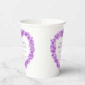 忘れ私はフラワーズ・パープルズ・ズ・フラワーズ・ハート・パープ結婚ズ・ズ・フラワーズ 紙コップ (左)