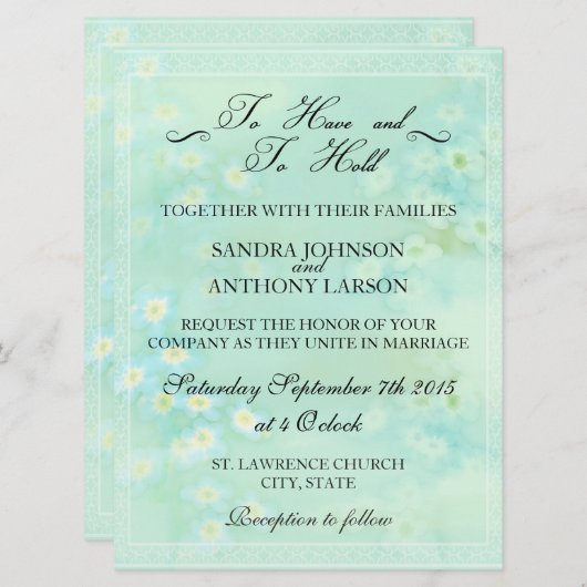 忘れ私はフローラ結婚式招待状 招待状 (正面/裏面)