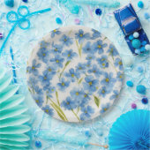 忘れ私は水色フローラ紙プレート ペーパープレート (パーティー)