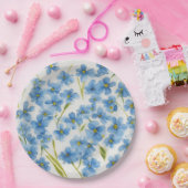 忘れ私は水色フローラ紙プレート ペーパープレート (パーティー)