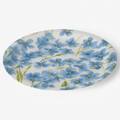 忘れ私は水色フローラ紙プレート ペーパープレート (アングル)