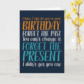 忘れ過去忘れは現おもしろい誕生日 カード (黄色い花)