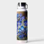 忘れ金ゴールドのアクセントの花 ウォーターボトル (背面)