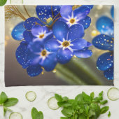 忘れ金ゴールドのアクセントの花 キッチンタオル (折り畳み)