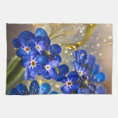 忘れ金ゴールドのアクセントの花 キッチンタオル (横)