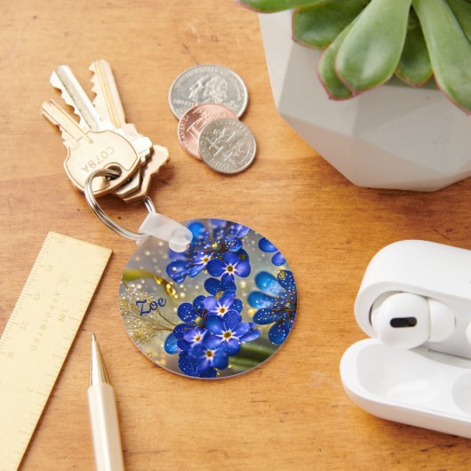 忘れ金ゴールドのアクセントの花 キーホルダー (デスク)