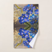 忘れ金ゴールドのアクセントの花 バスタオルセット (ハンドタオル)