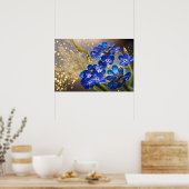 忘れ金ゴールドのアクセントの花 ポスター (キッチン)