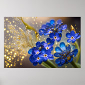 忘れ金ゴールドのアクセントの花 ポスター (正面)