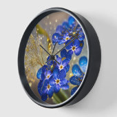 忘れ金ゴールドのアクセントの花 壁時計 (傾斜)