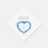 忘れ非アー結婚トの青い白いカスタム スタンダードカクテルナプキン (角)