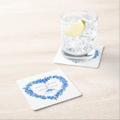 忘れ非青花ハートリース スクエアペーパーコースター (インサイチュ)