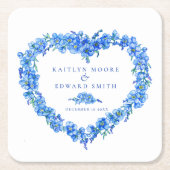 忘れ非青花ハートリース スクエアペーパーコースター (正面)