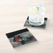 忘れ – 旧ヴィンテージトラック ガラスコースター (アングル)