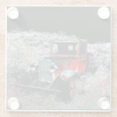 忘れ – 旧ヴィンテージトラック ガラスコースター (裏面)