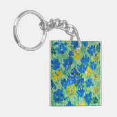 忘れ-Me-Notフローラアクリル正方形キーチェーン キーホルダー (正面左)