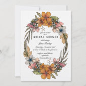 忘れ-Me-Notリースブライダルシャワー招待 招待状 (正面)