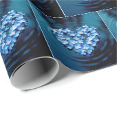 忘れ-me-not浮動ハート花びら ラッピングペーパー (ロールコーナー)