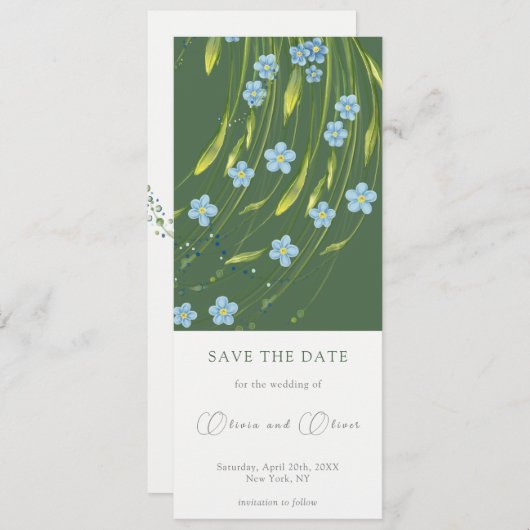 忘れ-Me-Not Save the Date 招待状 (正面/裏面)