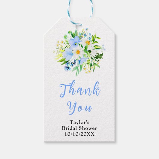 忘れ-Me-Notsフローラブライダルシャワー ギフトタグ (正面)