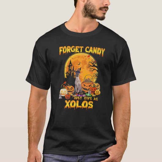 忘れCandy Just 与え Me Xoloitzcuintris Pumpkin Tシャツ (正面)