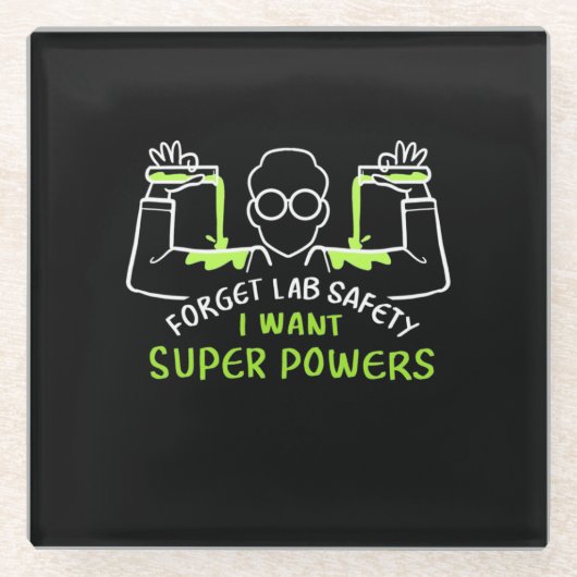 忘れLab Safetyがパワーを求めすごいる ガラスコースター (正面)