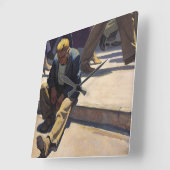 忘れMan, 1934年Maynard Dixon著 スクエア壁時計 (傾斜)