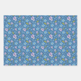 -忘れMe-Notおよびパンジー包装紙シート ラッピングペーパーシート