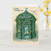 忘れMe-Not-Birdhouse Dove カード (黄色い花)