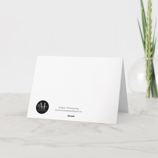 忘れMe-Not Flower 空白の Note Card カード (裏面)