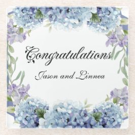 -忘れMe-Not Flowers水色エレガント ガラスコースター