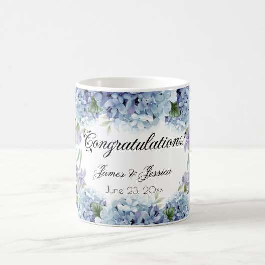 -忘れMe-Not Flowers水色エレガント コーヒーマグカップ (中央)