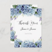 -忘れMe-Not Flowers水色エレガント サンキューカード (正面/裏面)