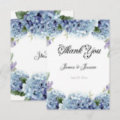 -忘れMe-Not Flowers水色エレガント サンキューカード (正面/裏面)