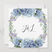 -忘れMe-Not Flowers水色エレガント セーブザデート (裏面)