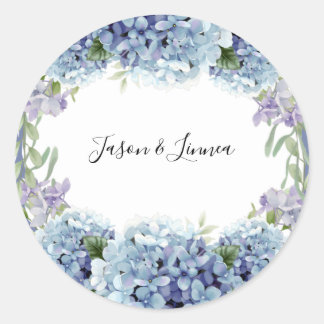-忘れMe-Not Flowers水色エレガント ラウンドシール