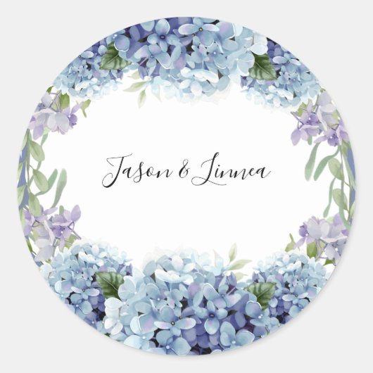 -忘れMe-Not Flowers水色エレガント ラウンドシール (正面)
