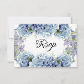 -忘れMe-Not Flowers水色エレガント 出欠カード (正面)