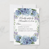 -忘れMe-Not Flowers水色エレガント 出欠カード (裏面)