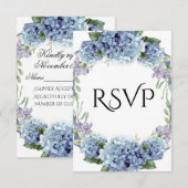 -忘れMe-Not Flowers水色エレガント 出欠カード (正面/裏面)