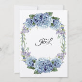 -忘れMe-Not Flowers水色エレガント 招待状 (裏面)