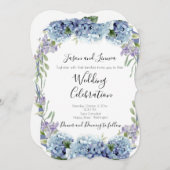 -忘れMe-Not Flowers水色エレガント 招待状 (正面/裏面)