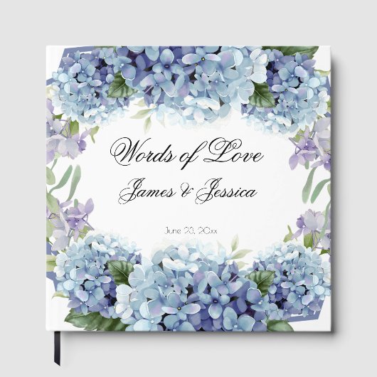 -忘れme-Not Flowers Water colorエレガントな結婚式 ゲストブック (正面)