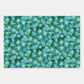 忘れMe-Not Hand-Blue図解入りの、写真付きのフローラ ラッピングペーパーシート (正面3)