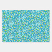 忘れMe-Not Hand-Blue図解入りの、写真付きのフローラ ラッピングペーパーシート (正面)