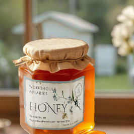 -忘れme-not parchment bee honey postmark 3x2" フードラベル