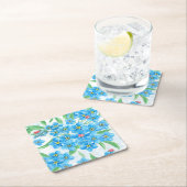 忘れME NOT SEAMLESSパターン スクエアペーパーコースター (インサイチュ)