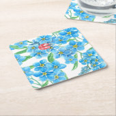 忘れME NOT SEAMLESSパターン スクエアペーパーコースター (アングル)