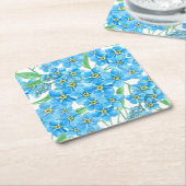 忘れME NOT SEAMLESSパターン スクエアペーパーコースター (アングル)